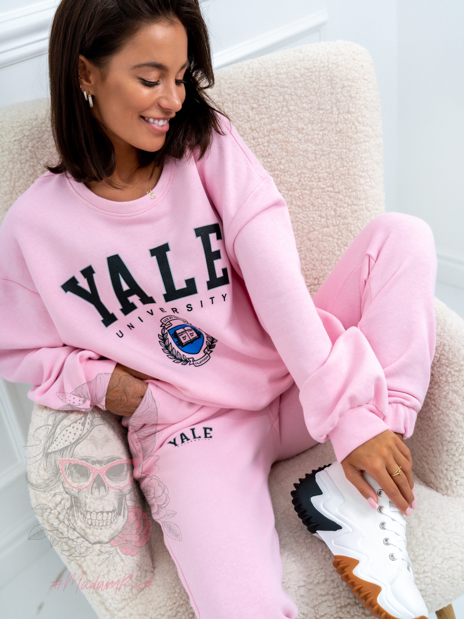 Komplet bawełniany Yale Ola Voga pudrowy