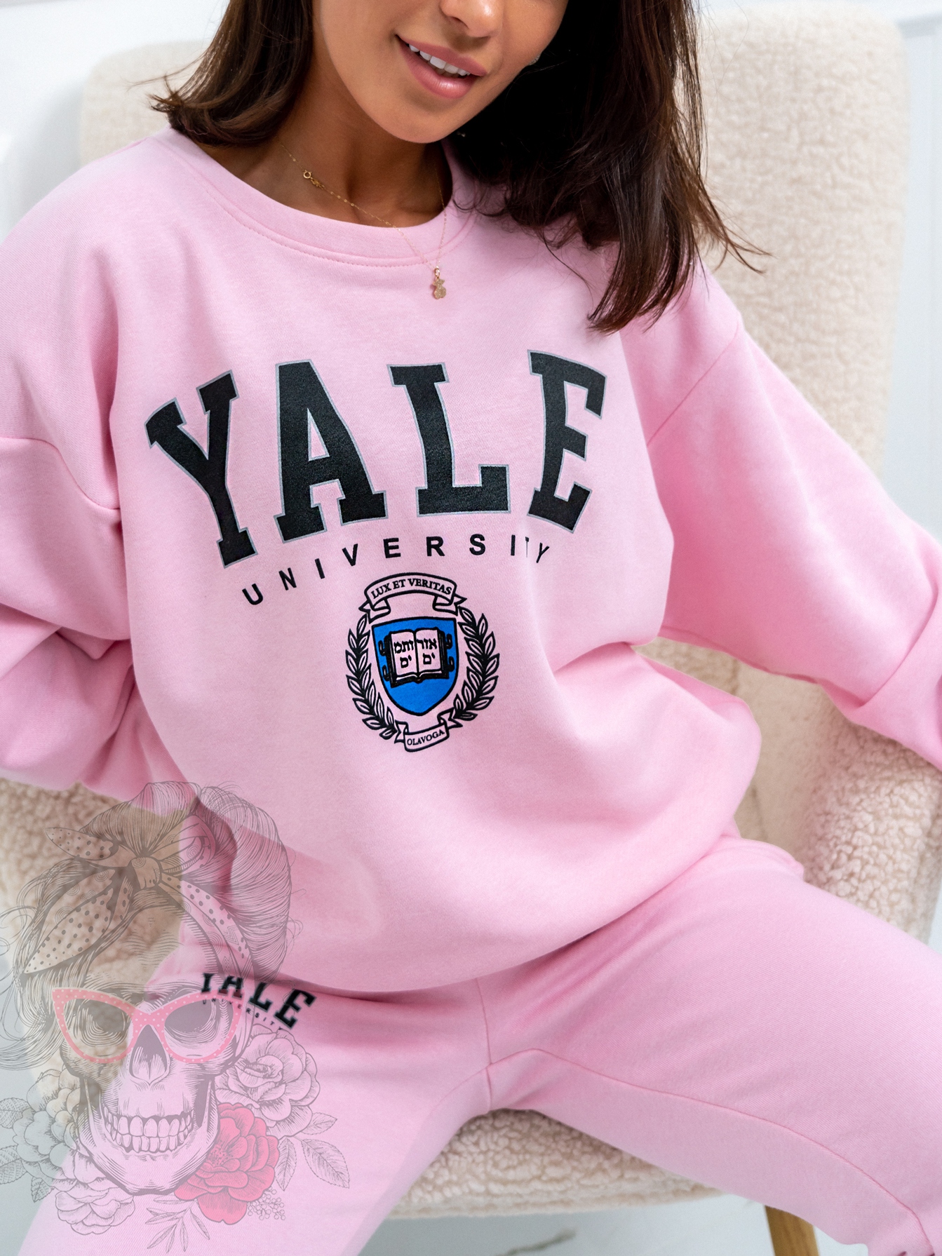 Komplet bawełniany Yale Ola Voga pudrowy