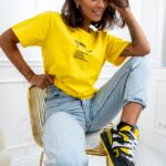 T-shirt bawełniany Kiara Ola Voga żółty