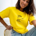 T-shirt bawełniany Kiara Ola Voga żółty