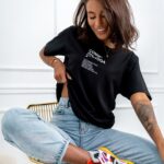 T-shirt bawełniany Kiara Ola Voga czarny