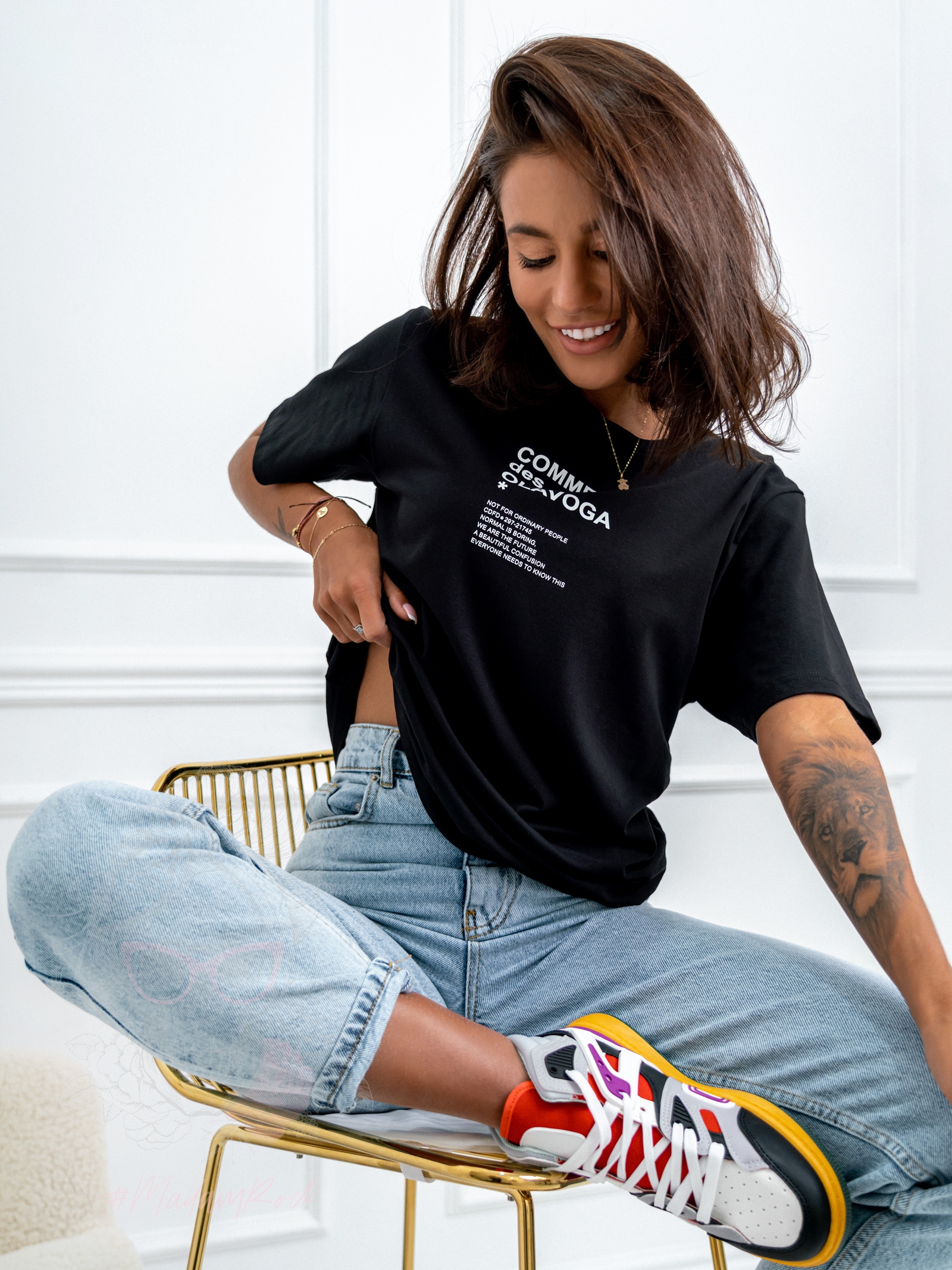 T-shirt bawełniany Kiara Ola Voga czarny