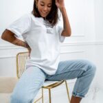 T-shirt bawełniany Kiara Ola Voga ecru