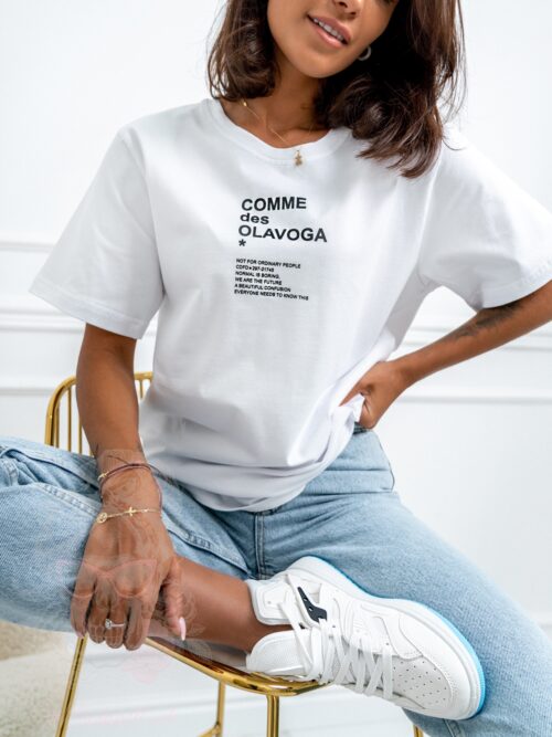 T-shirt bawełniany Kiara Ola Voga ecru