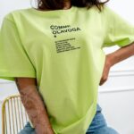 T-shirt bawełniany Kiara Ola Voga limonkowy