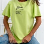 T-shirt bawełniany Kiara Ola Voga limonkowy