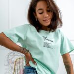 T-shirt bawełniany Kiara Ola Voga miętowy
