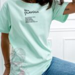 T-shirt bawełniany Kiara Ola Voga miętowy