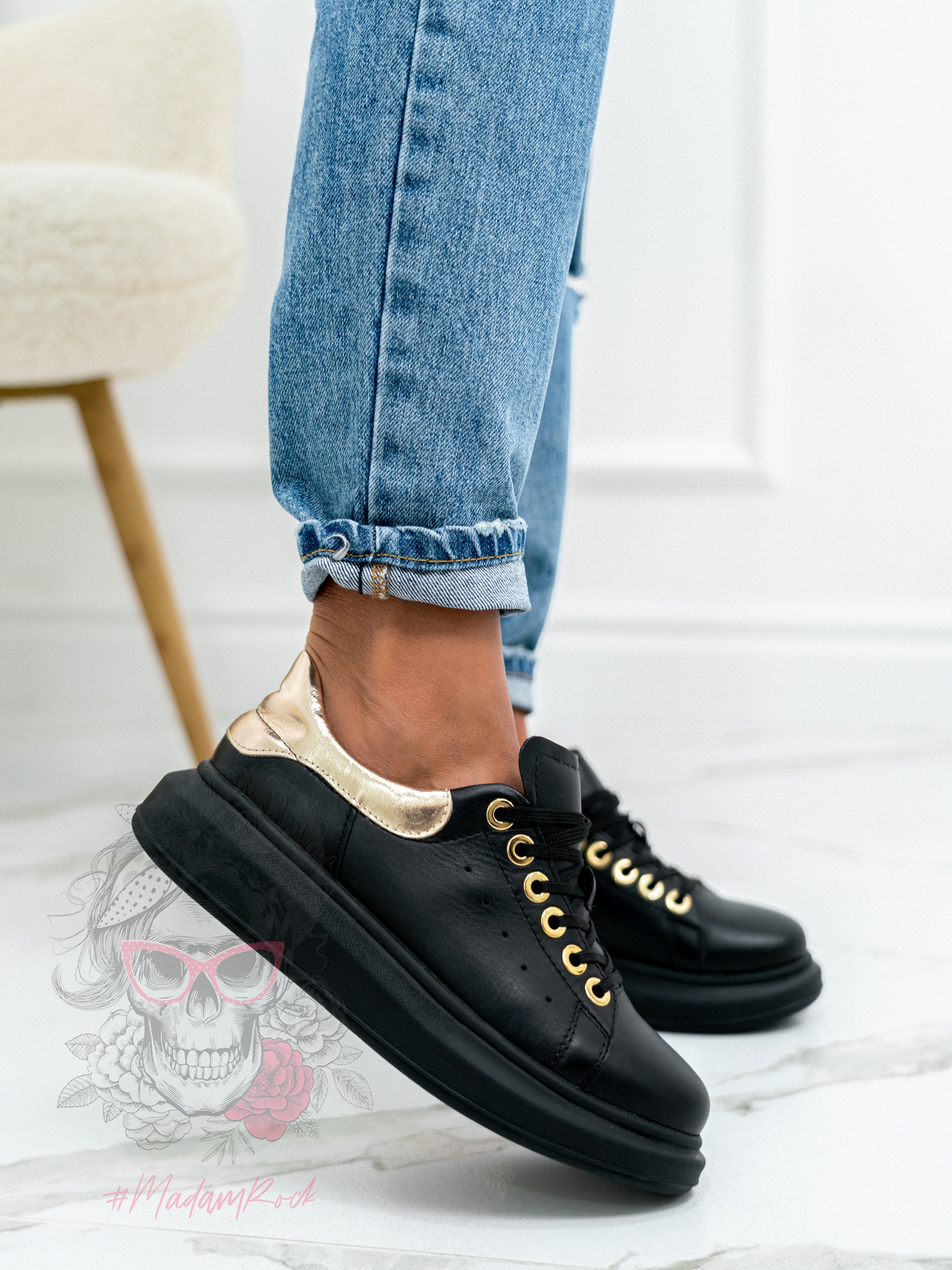 Buty sportowe Casuall Rock czarno-złote