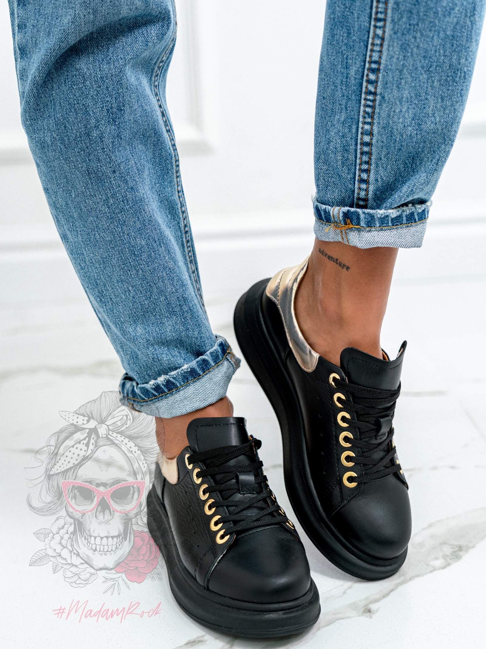 Buty sportowe Casuall Rock czarno-złote Buty sportowe Casuall Rock czarno-złote