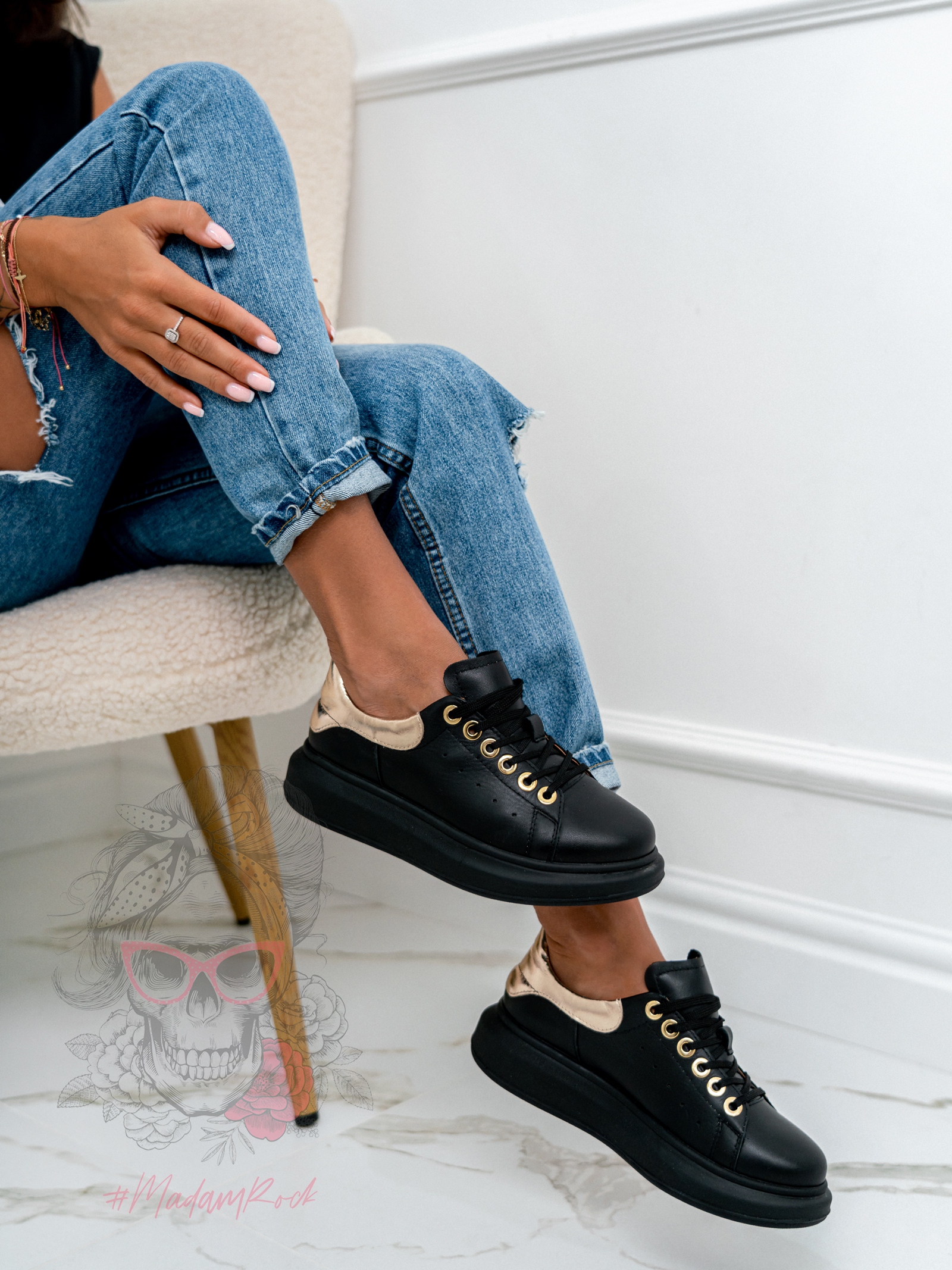 Buty sportowe Casuall Rock czarno-złote Buty sportowe Casuall Rock czarno-złote