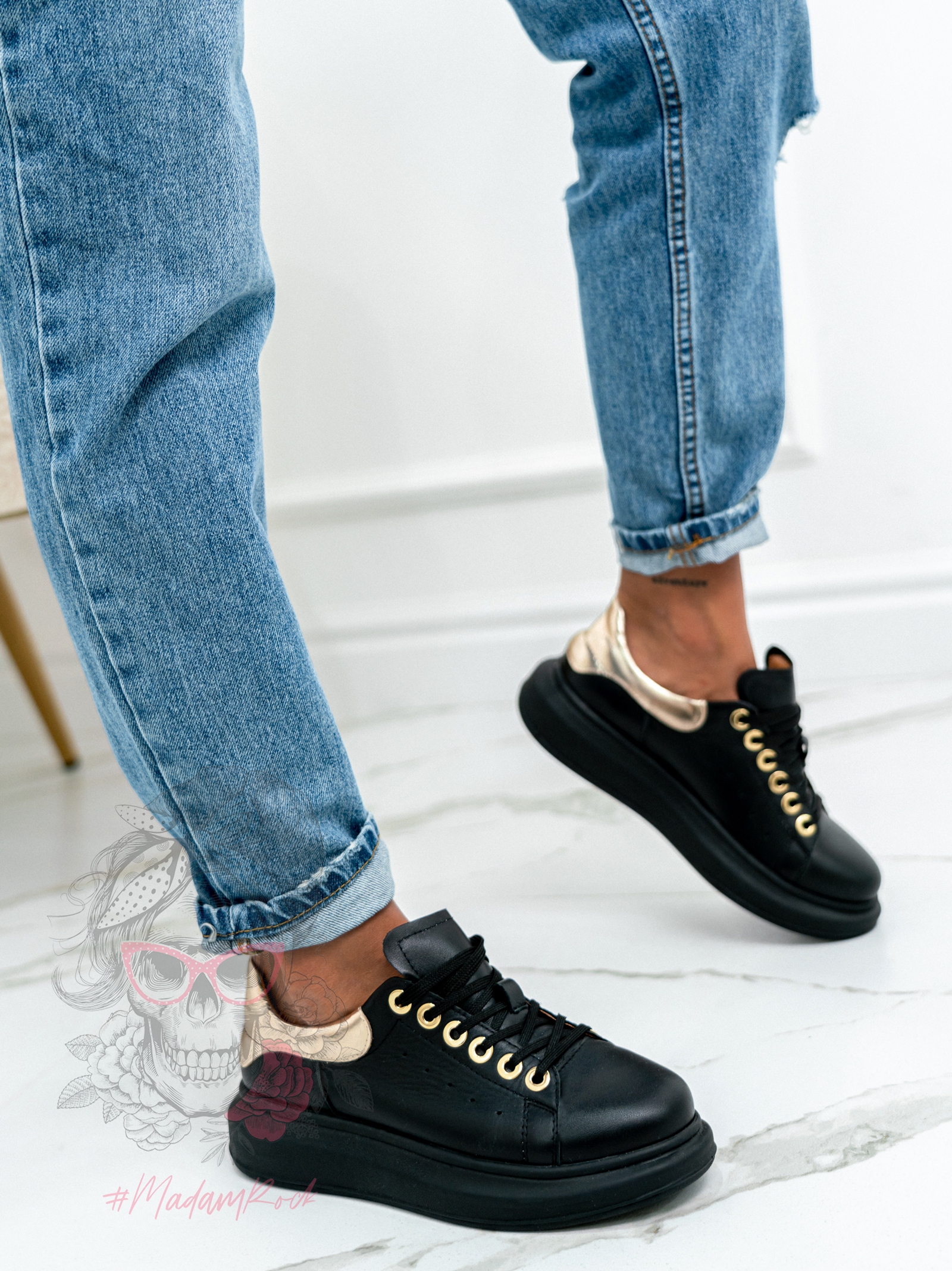 Buty sportowe Casuall Rock czarno-złote Buty sportowe Casuall Rock czarno-złote