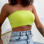 Top krótki Madam Yoga limonka