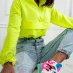 Bluza krótka Fluux neonowa żółta