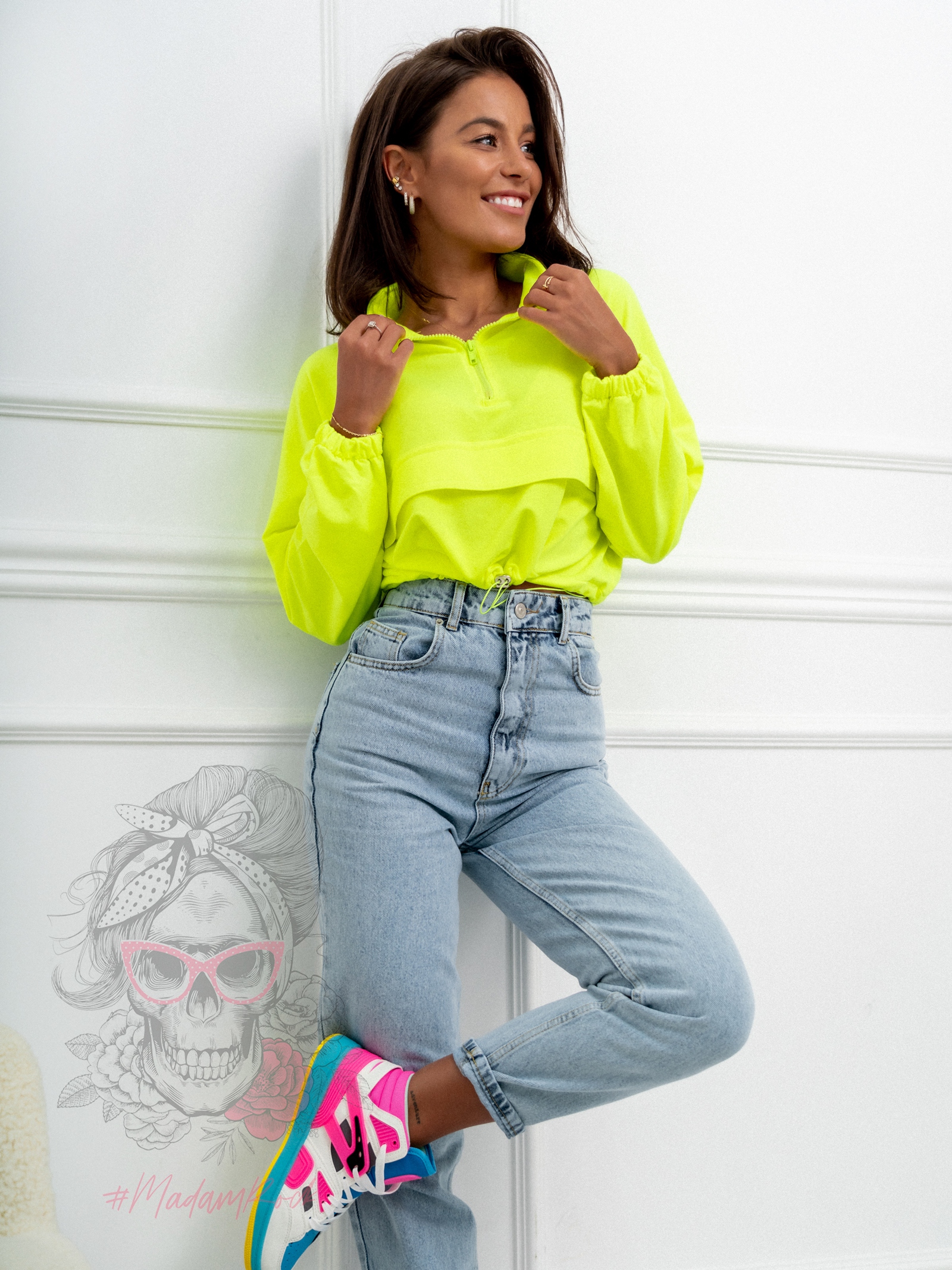 Bluza krótka Fluux neonowa żółta