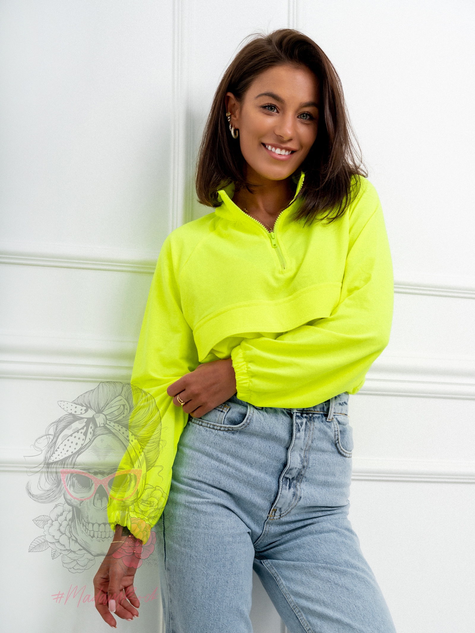 Bluza krótka Fluux neonowa żółta