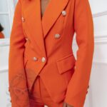 -wyprzedane-Komplet marynarka i spodnie Gracje pomarańczowy