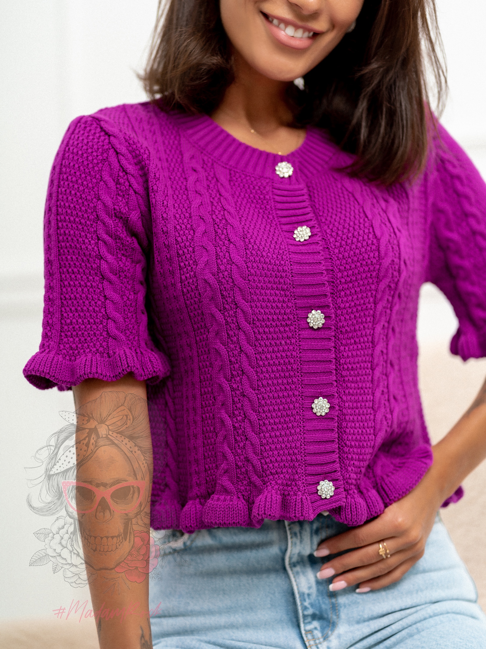 Sweterek wiosenny Maliso amarantowy