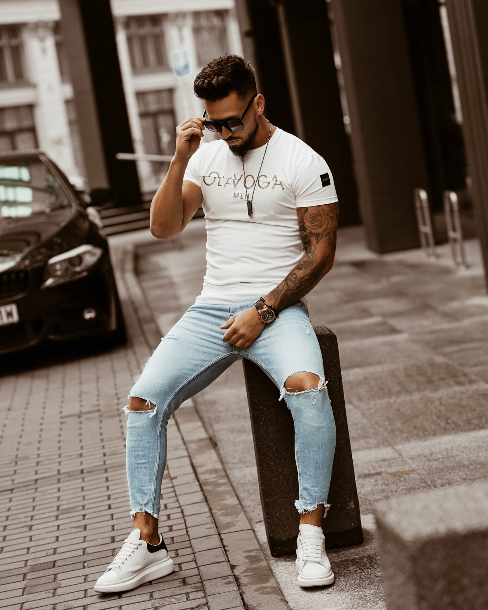 T-shirt męski Nice Cut O'la Voga biały