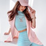 Marynarka klasyczna Carla Ola Voga pudrowy róż