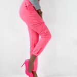 Spodnie ze ściągaczem Naomi O'la Voga neonowy róż