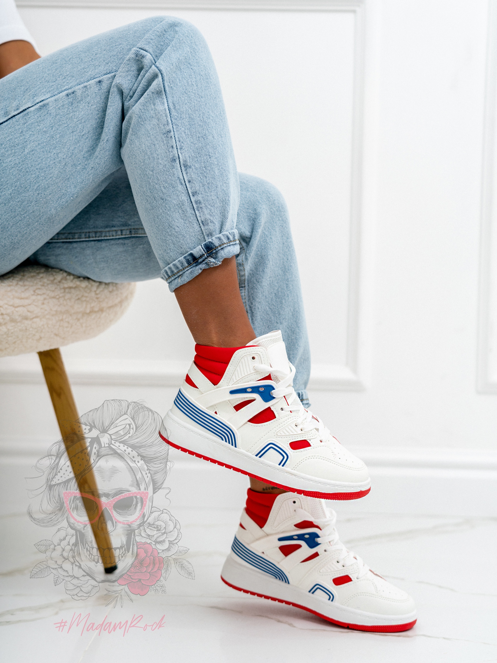 -WYPRZEDANE-Buty sportowe Rock Colorido biało-czerwone