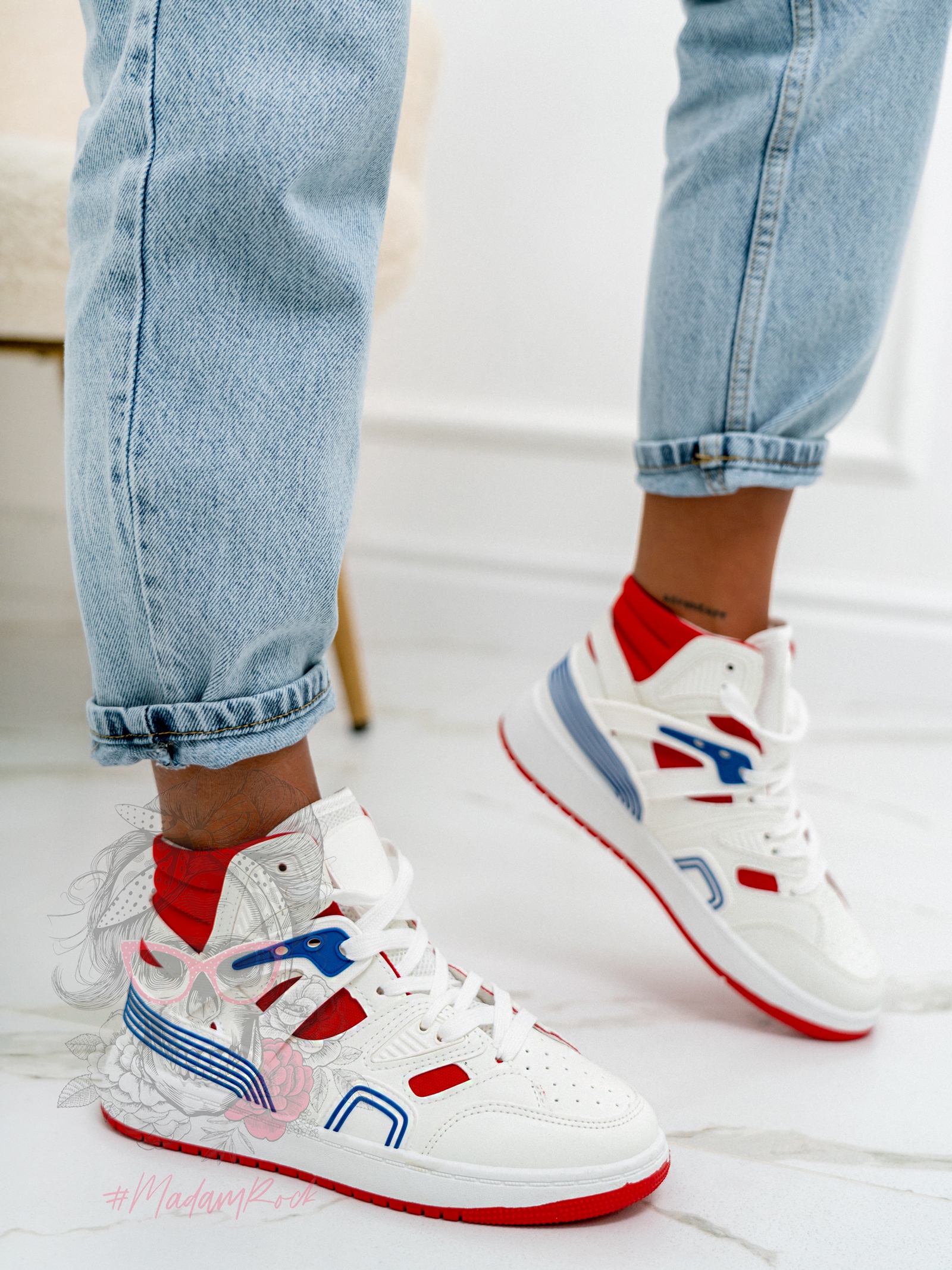 -WYPRZEDANE-Buty sportowe Rock Colorido biało-czerwone -WYPRZEDANE-Buty sportowe Rock Colorido biało-czerwone