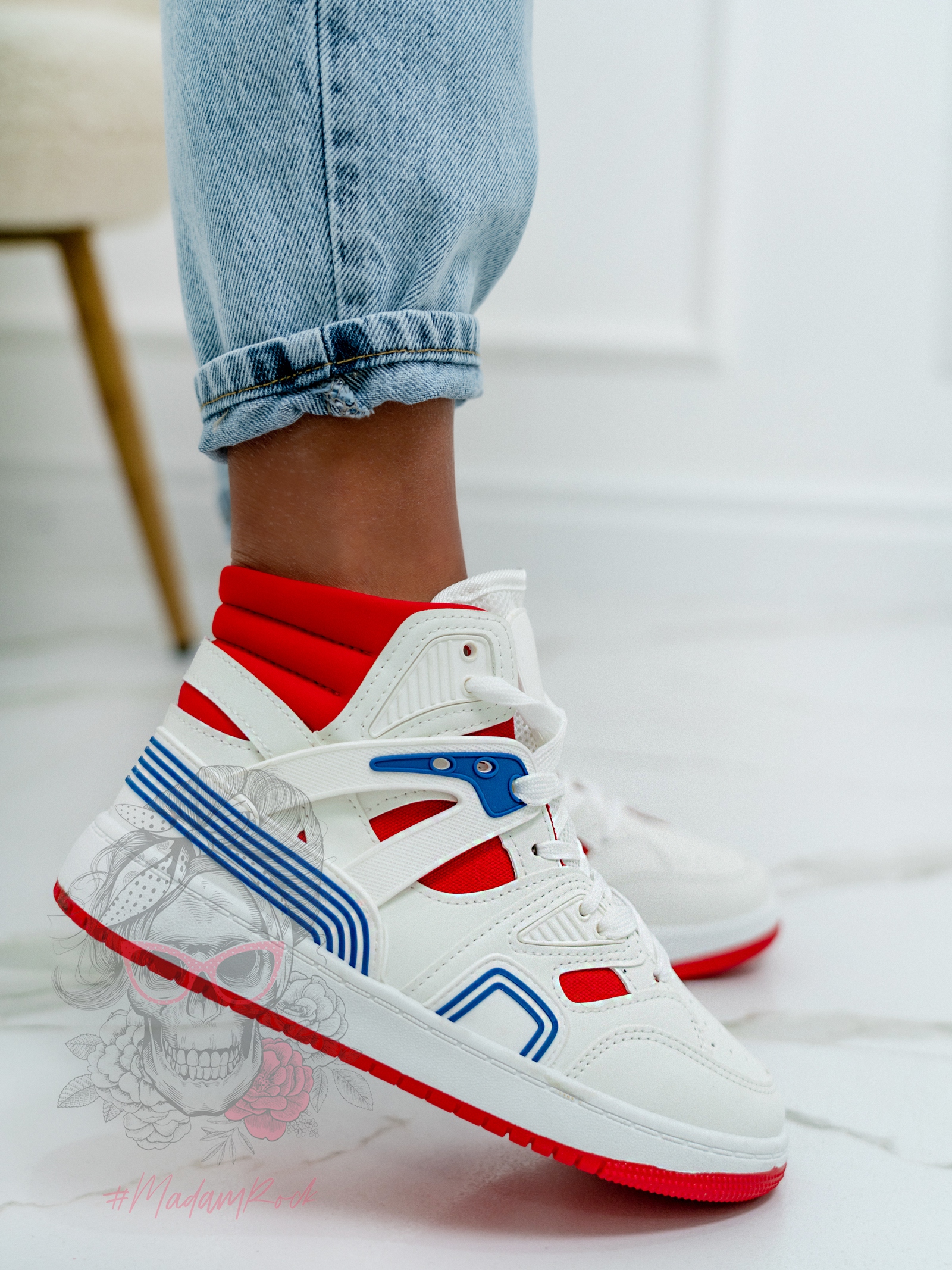 -WYPRZEDANE-Buty sportowe Rock Colorido biało-czerwone -WYPRZEDANE-Buty sportowe Rock Colorido biało-czerwone