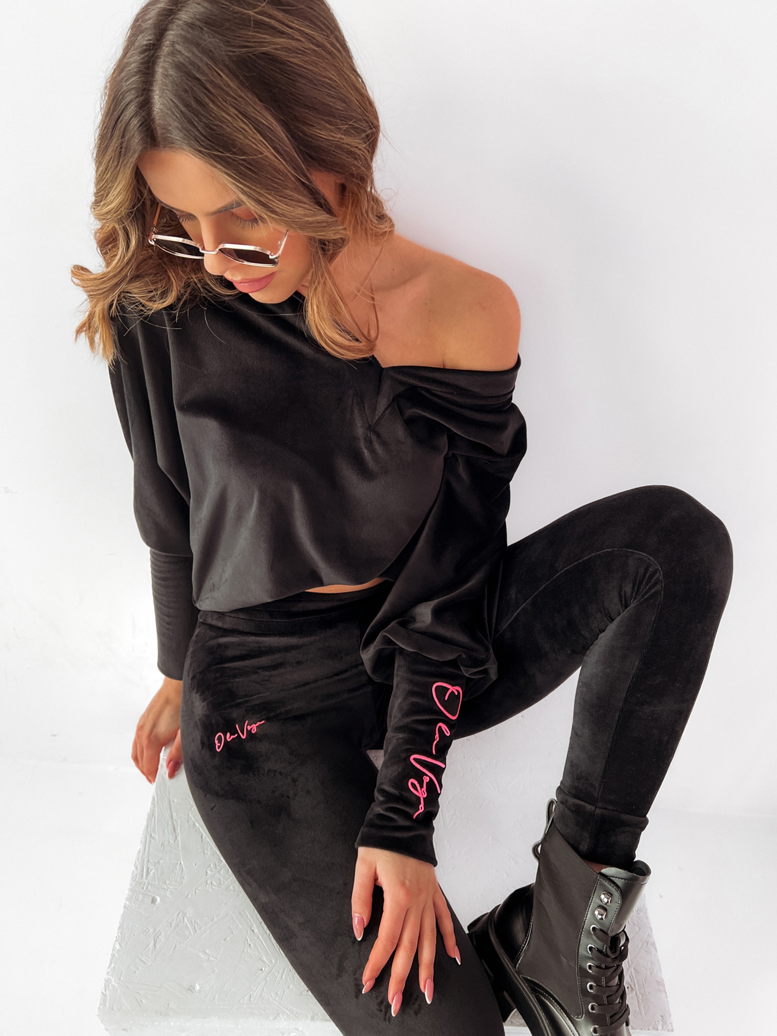 Komplet welurowy Luck O'la Voga czarny