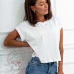 T-shirt krótki oversize Shortli biały
