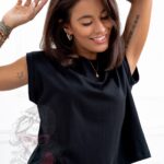 T-shirt krótki oversize Shortli czarny