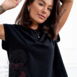 T-shirt krótki oversize Shortli czarny