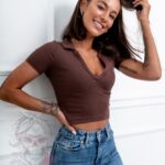 Bluzka polo Game czekoladowa