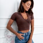 Bluzka polo Game czekoladowa