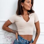 Bluzka polo Game beżowa