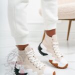 -WYPRZEDANE-Trampki za kostkę Madam Lefo beżowe