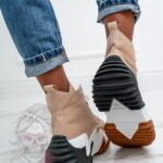 -WYPRZEDANE-Trampki za kostkę Madam Lefo c. beżowe