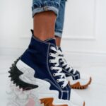 Trampki za kostkę Madam Lefo granatowe