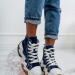 Trampki za kostkę Madam Lefo granatowe