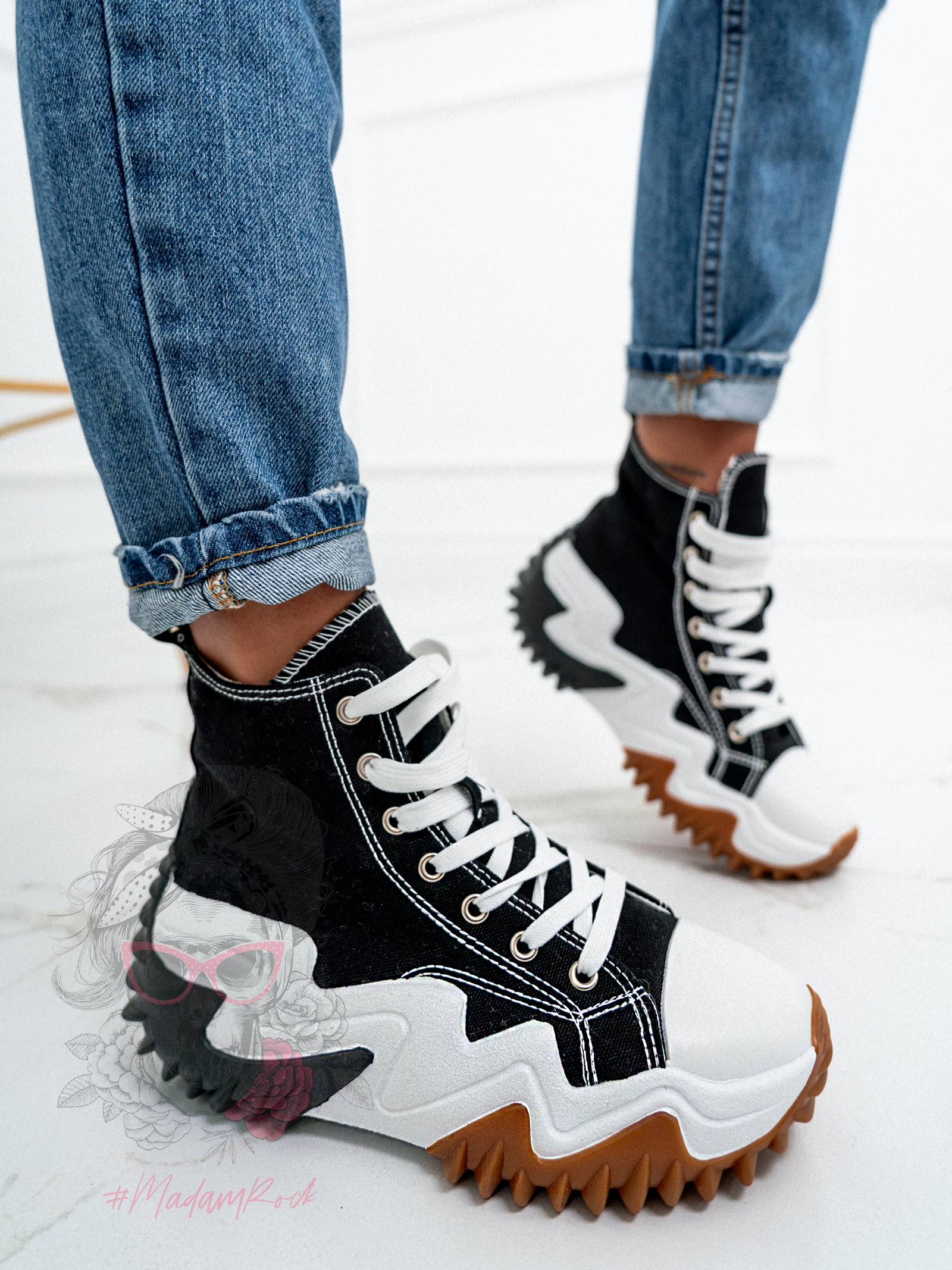 Trampki za kostkę Madam Lefo czarne