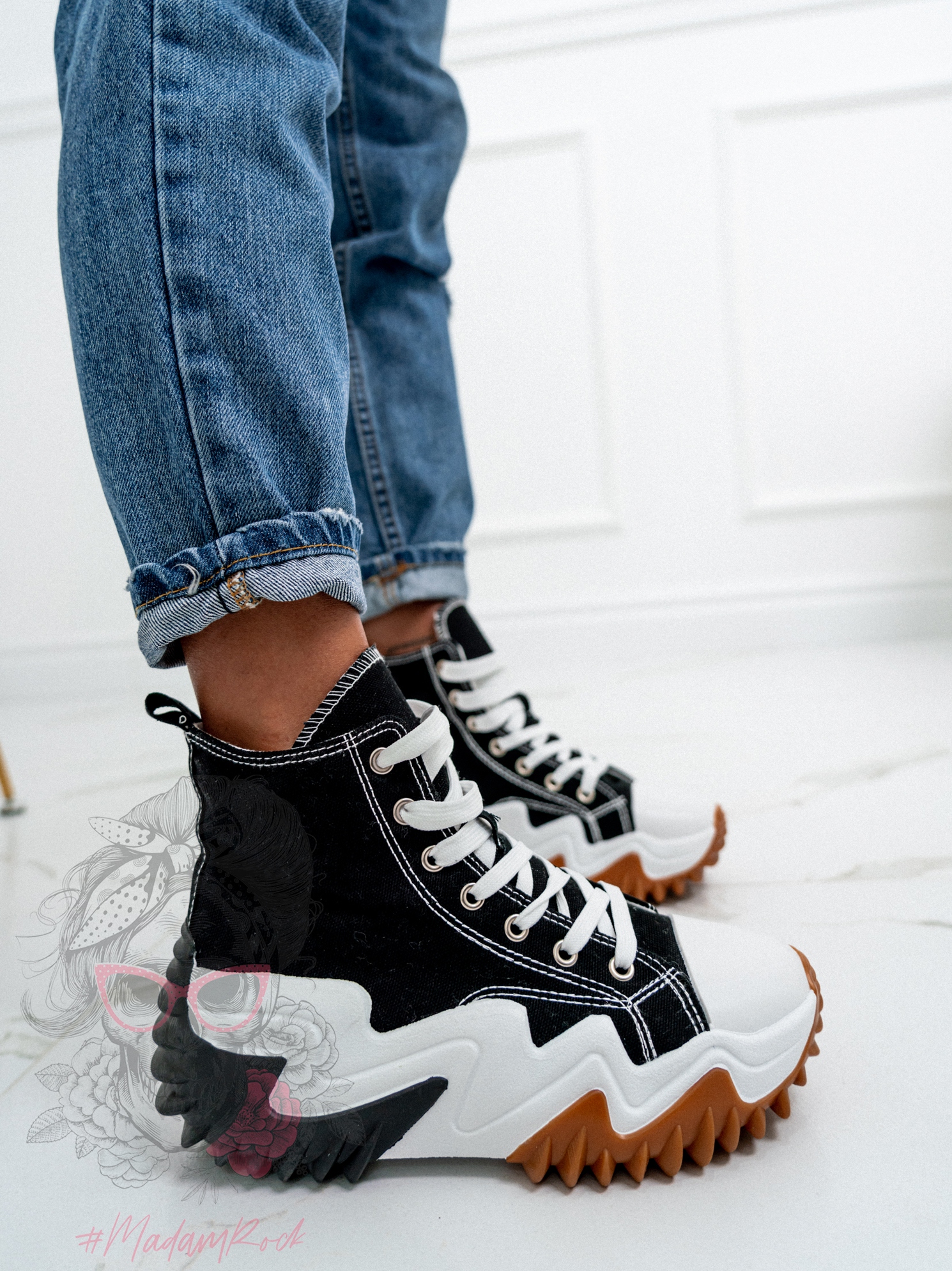 Trampki za kostkę Madam Lefo czarne