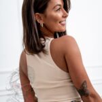 Top na ramiączka Nudes beżowy