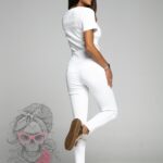 Komplet prążkowany LA Claro biały