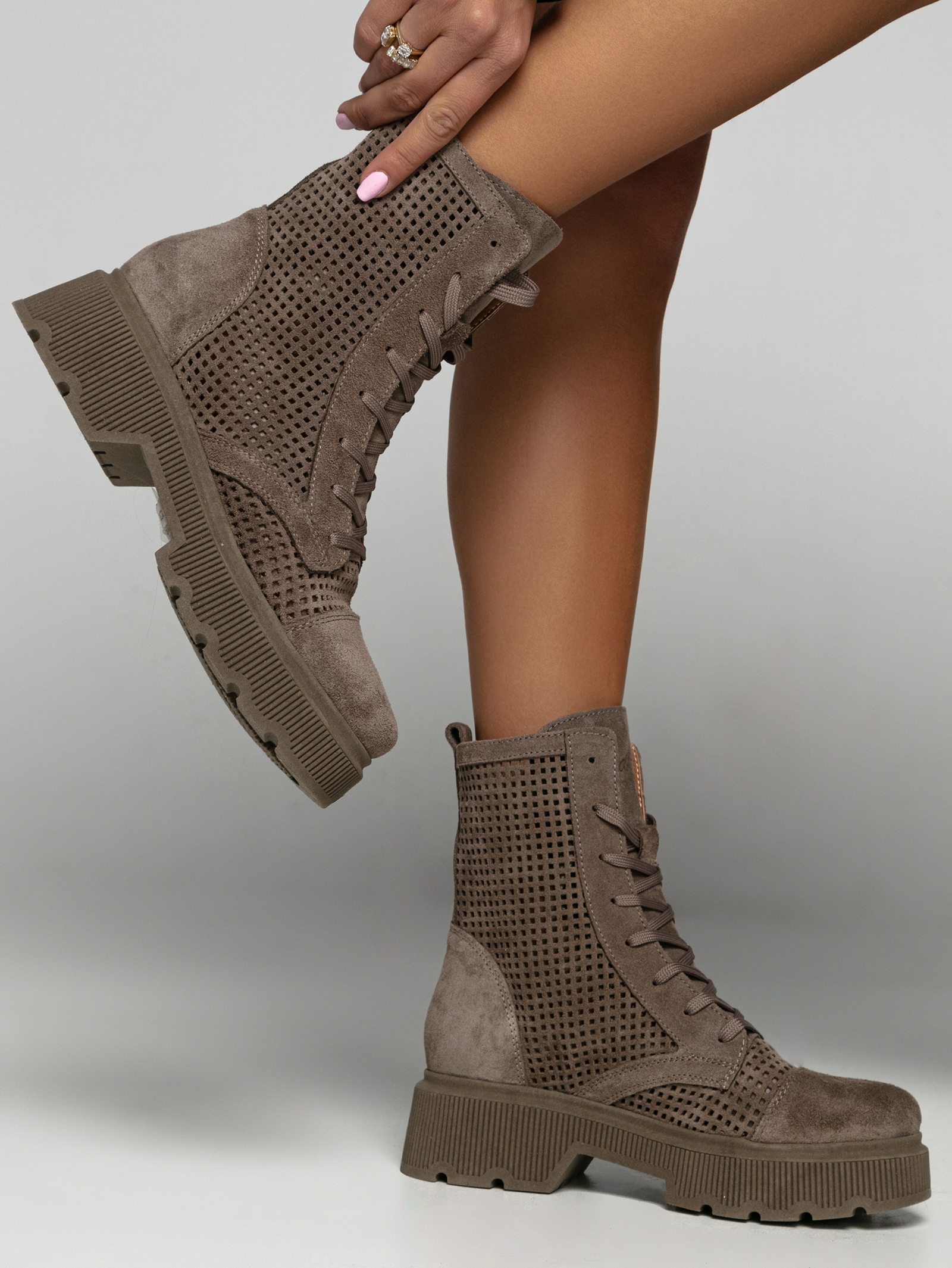 Workery skórzane Madam Krafti ziemiste