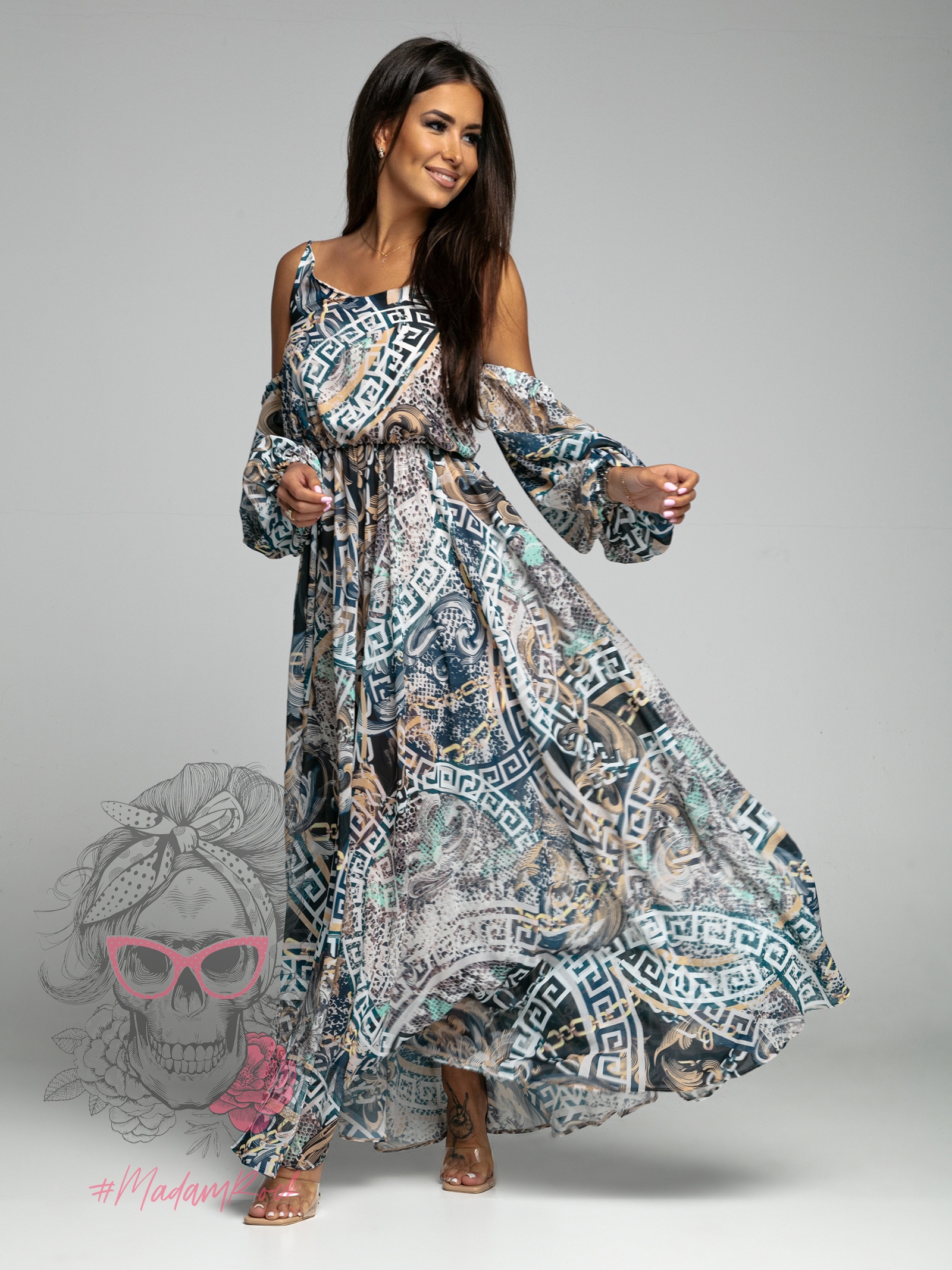 Sukienka maxi NB Aurora grecki wzór