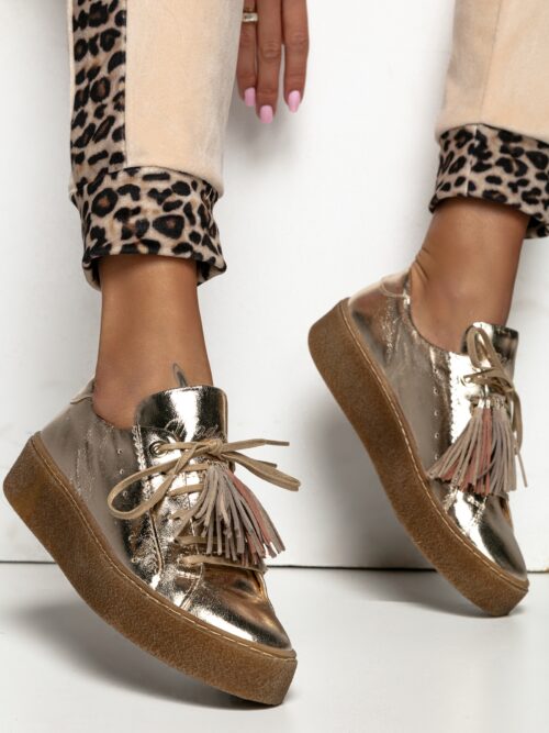 Trampki metaliczne Madam Tuffo złote