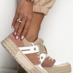 Trampki skórzane Madam Blur beżowe