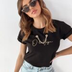 T-shirt Ola Voga Gold Chain czarny