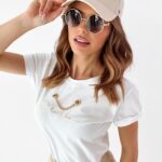 T-shirt Ola Voga Gold Chain biały