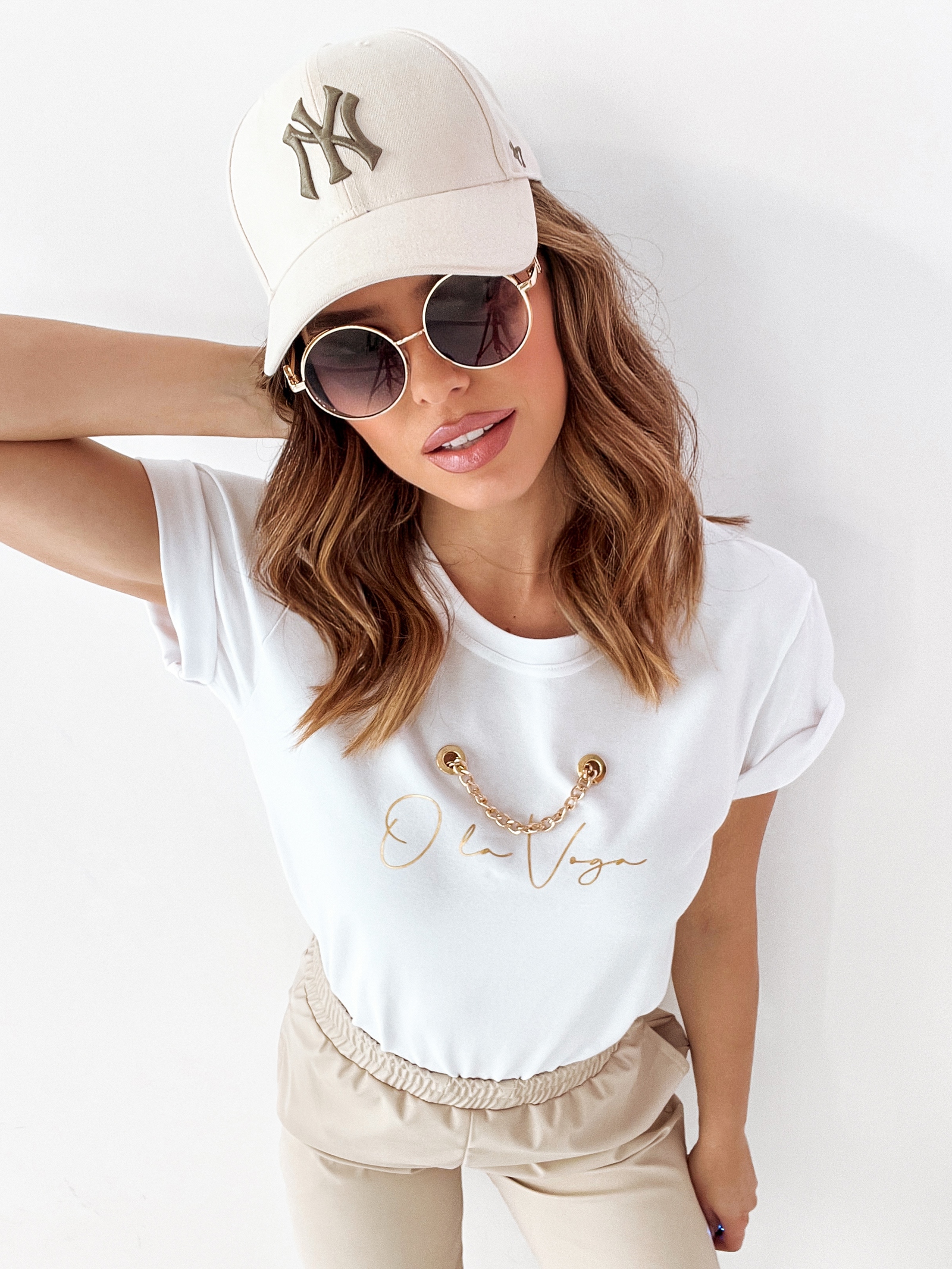 T-shirt Ola Voga Gold Chain biały T-shirt Ola Voga Gold Chain biały